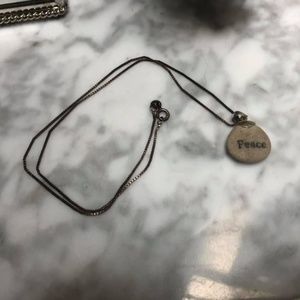 Silver Necklace with Peace Pendant